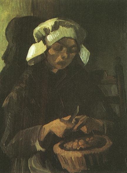 Картина Ван Гога Крестьянка, чистящая картофель 1885